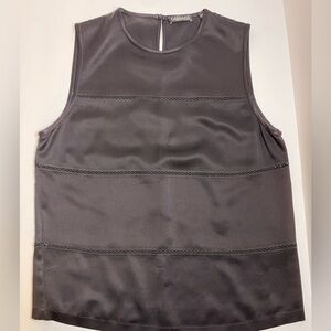 TAHARI WOMENS 100% SILK WOMENS BLACK SLEEVELESS BLOUSE SIZE 4.